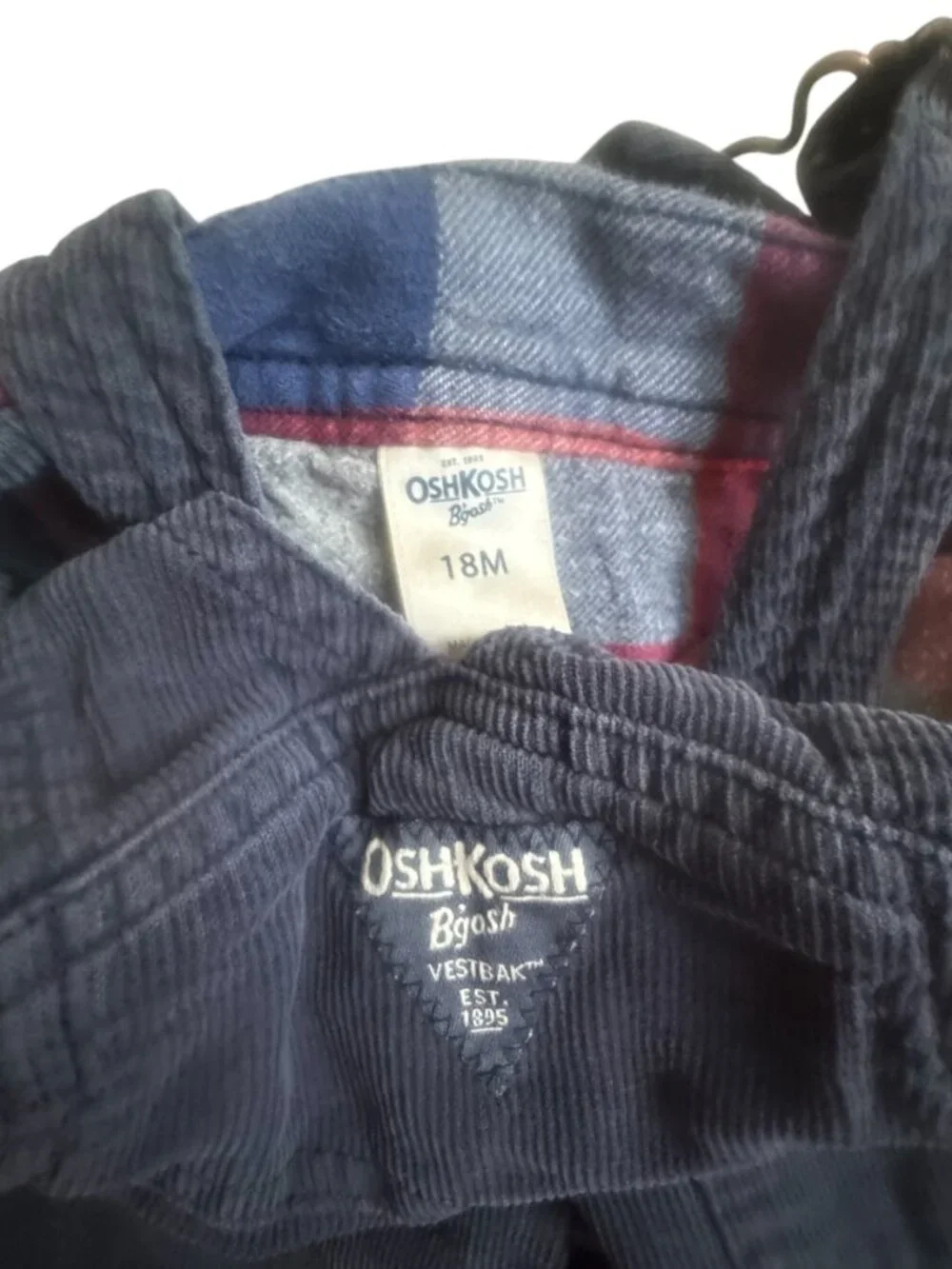 Oshkosh Blue Corduroy 18 months Overalls